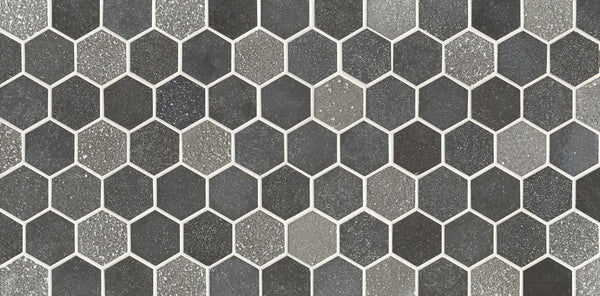 Natural Stone Grey Mix Hexagon Mosaic