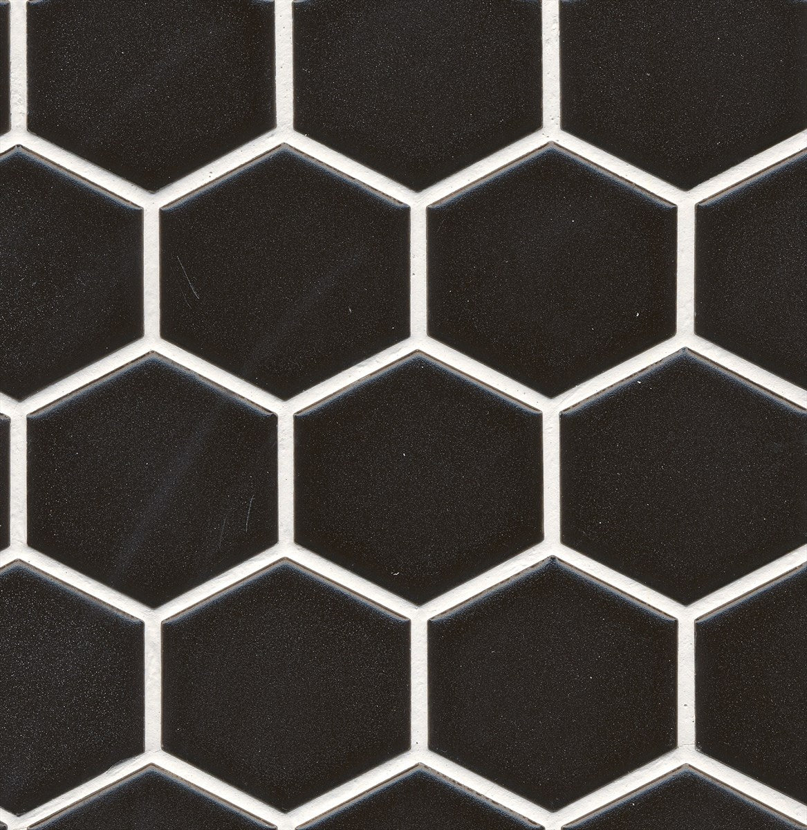 Mono Hexagon Black Gloss Mosaic