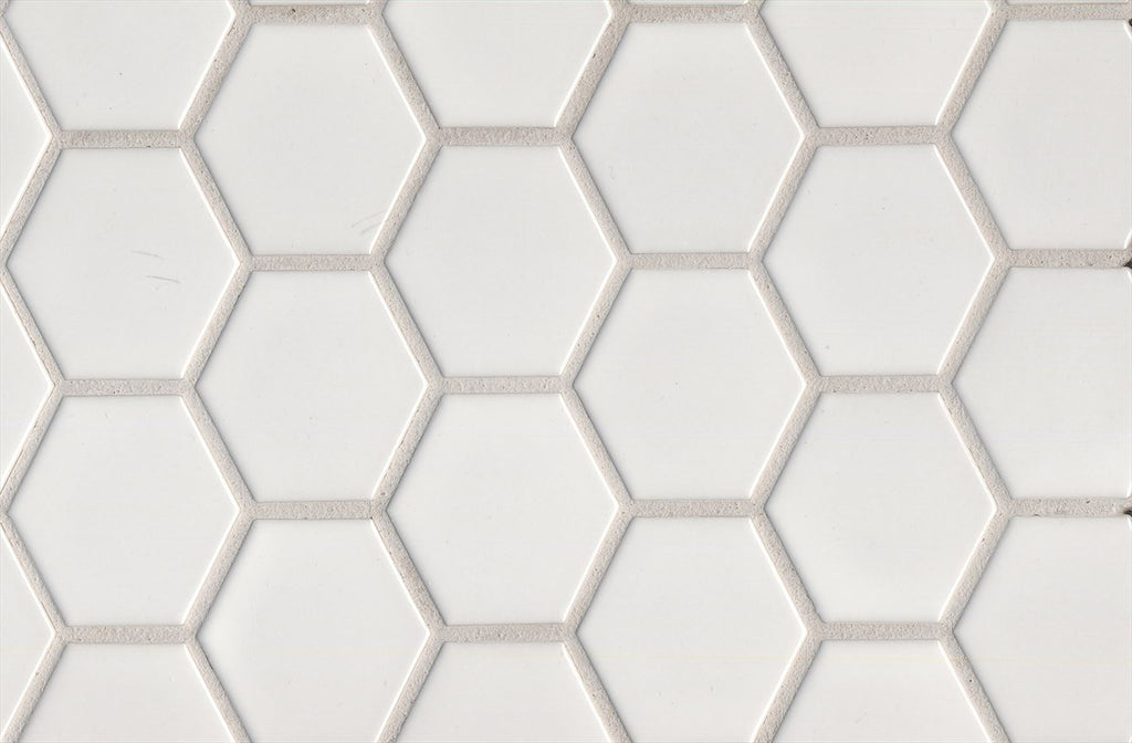 Mono Hexagon White Matt Mosaic