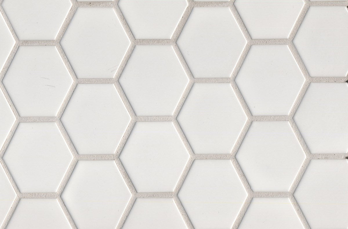 Mono Hexagon White Matt Mosaic