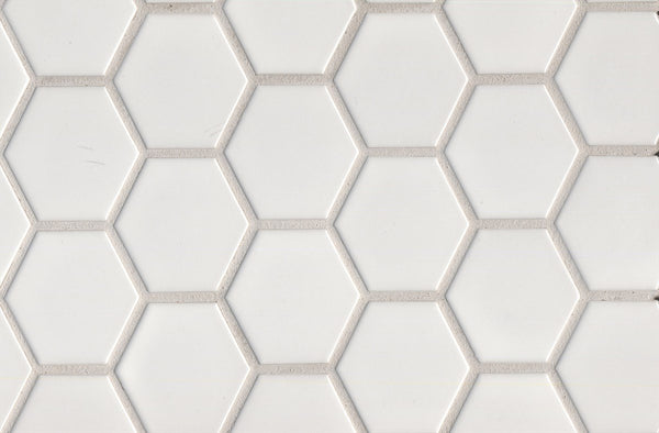 Mono Hexagon White Matt Mosaic