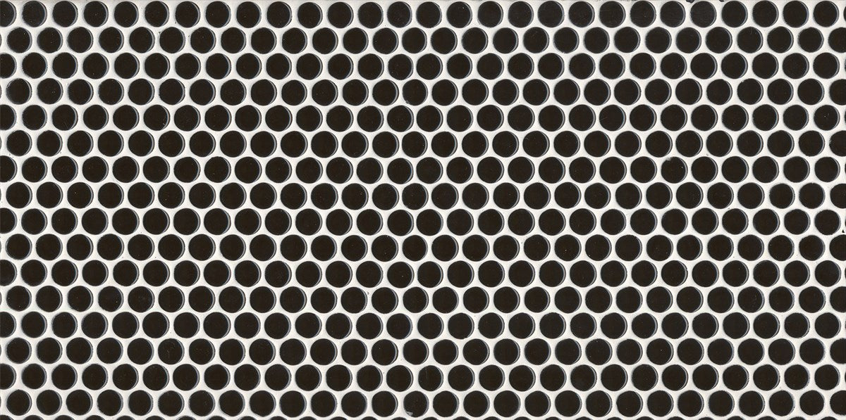 Mono Penny Round Black Matt Mosaic