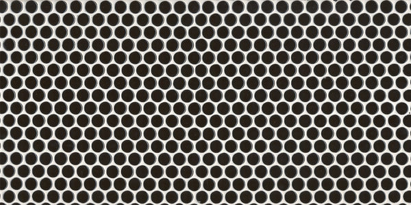 Mono Penny Round Black Matt Mosaic