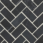 Natural Marble Nero Herringbone Honed Mosaic