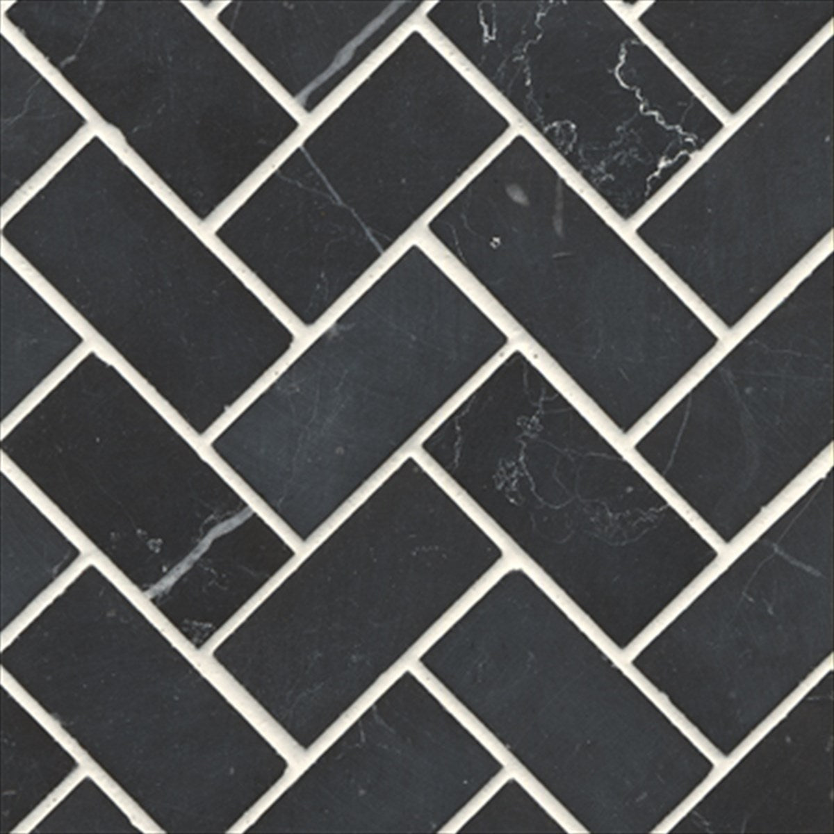 Natural Marble Nero Herringbone Honed Mosaic