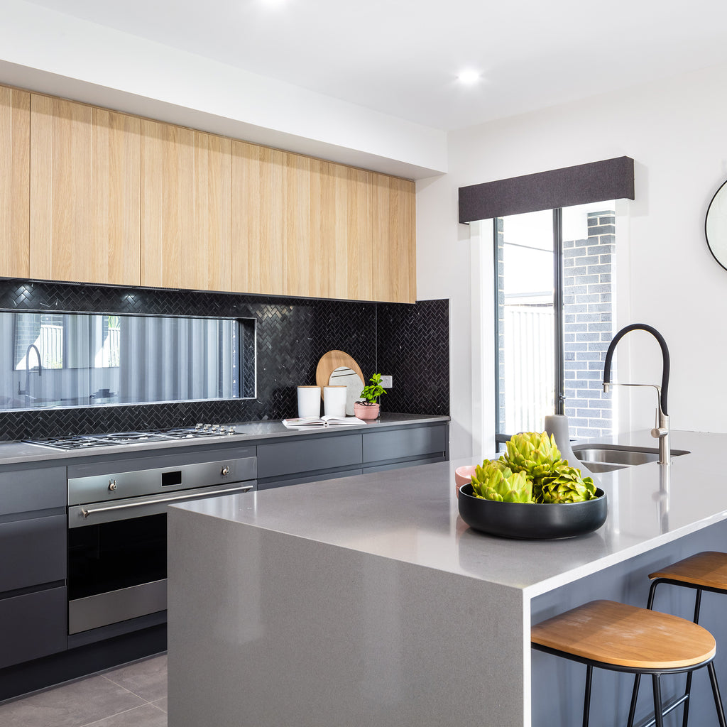 Natural Marble Nero Herringbone Honed Mosaic - lifestyle view