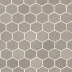 Natural Marble Cinder Dark Grey Hexagon Honed Mosaic