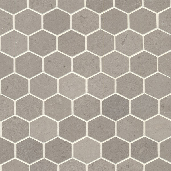 Natural Marble Cinder Dark Grey Hexagon Honed Mosaic