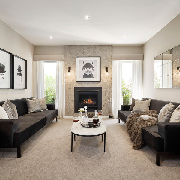 Natural Marble Cinder Dark Grey Hexagon Honed Mosaic - lifestyle view