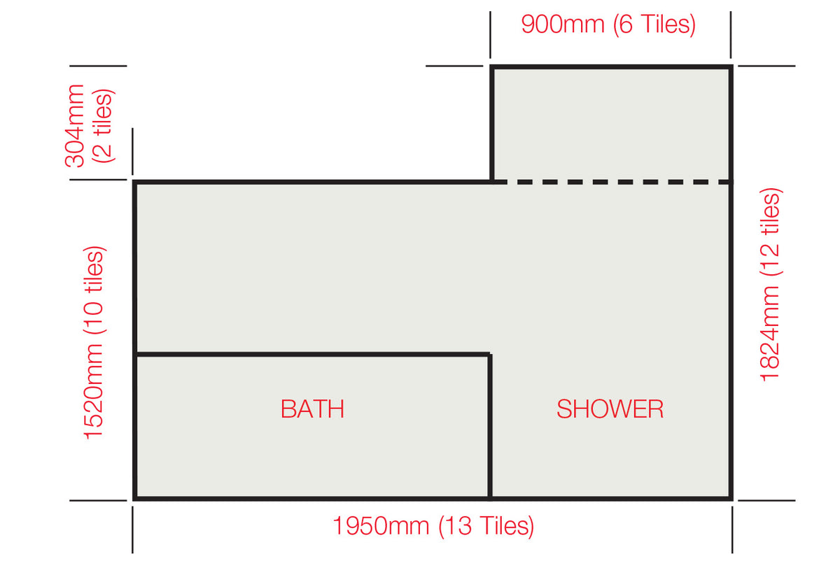 Diagram for measuring a tiled area