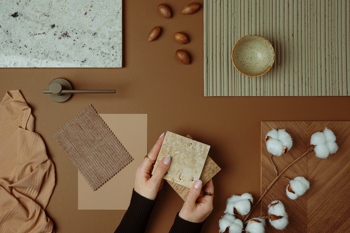 Neutral interior design moodboard